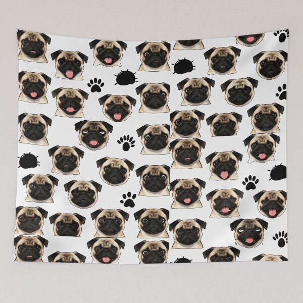 Item preview, Funny Grumpy Pug Clean Pattern Decal Sheet designed and sold by Dhenin Studio.