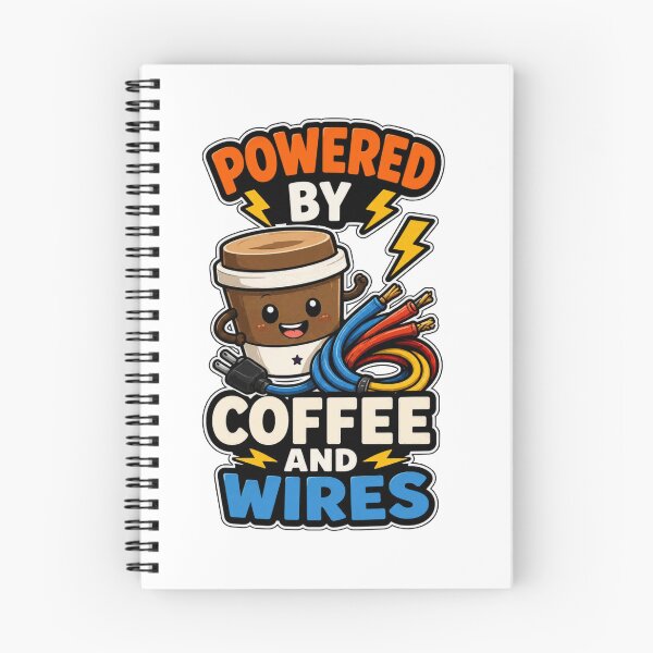 Item preview, Powered By Coffee And Wires Funny Electrician Shirt Electrical Worker Gift designed and sold by PINK FREE.
