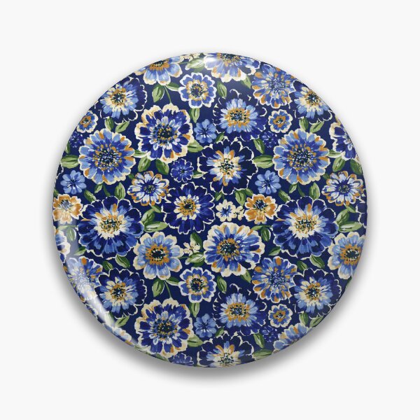 Item preview, Vintage Blue And Gold Floral Textile Pattern designed and sold by igraphixart.