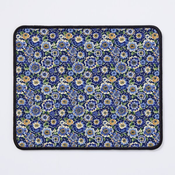 Item preview, Vintage Blue And Gold Floral Textile Pattern designed and sold by igraphixart.