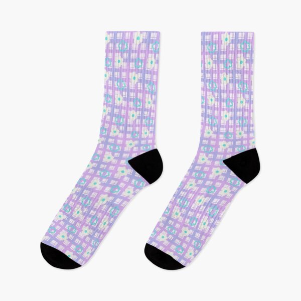 Item preview, plaid and flowers (purple) designed and sold by Quadra Works.