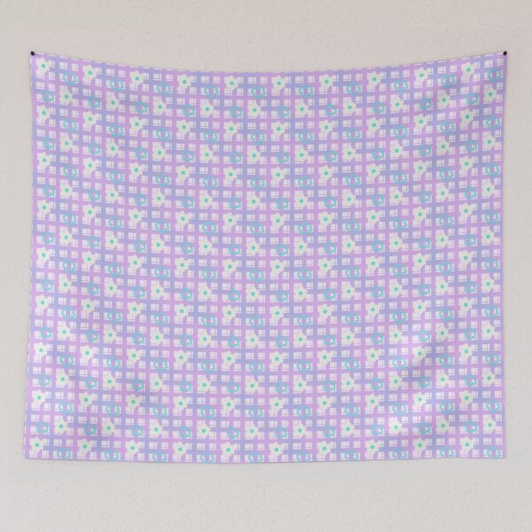 Item preview, plaid and flowers (purple) designed and sold by Quadra Works.
