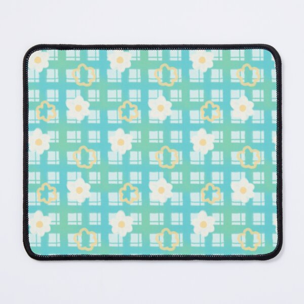 Item preview, plaid and flowers (mint) designed and sold by Quadra Works.