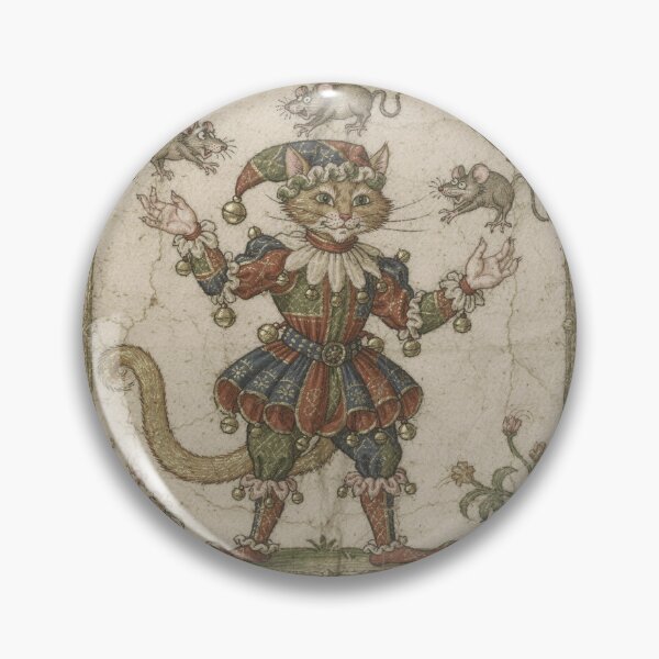 Item preview, Medieval Cat Jester Juggling Mice designed and sold by PictorialWhimsy.