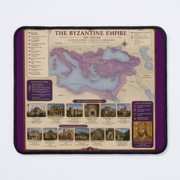 Item preview, The Byzantine Empire Map Poster | Historical Atlas of Byzantium 330–1453 AD | Hagia Sophia & Imperial Landmarks designed and sold by RockyLambda.