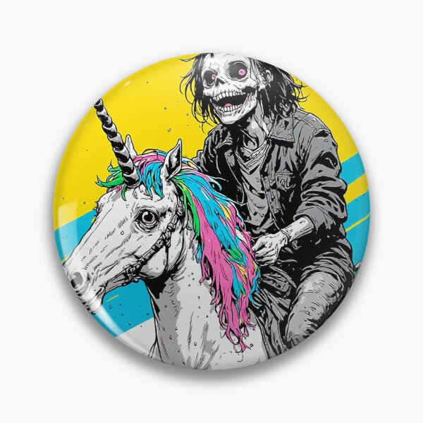 Item preview, Magically Zombie Riding Rainbow Unicorn Horror Art designed and sold by ChaoticZenStudio.