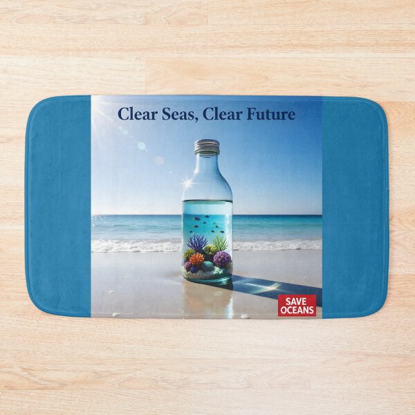 Item preview, Save Oceans Concept Art: Message in a Bottle with Coral Reef on Clear Beach designed and sold by Creative-RE.