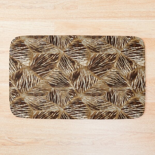 Item preview, Geometric Gold And Brown Zebra Leaf Pattern designed and sold by igraphixart.
