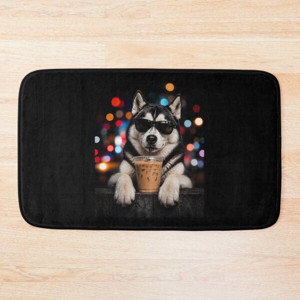 Item preview, Husky Drinking Iced Coffee designed and sold by zoes-ink.