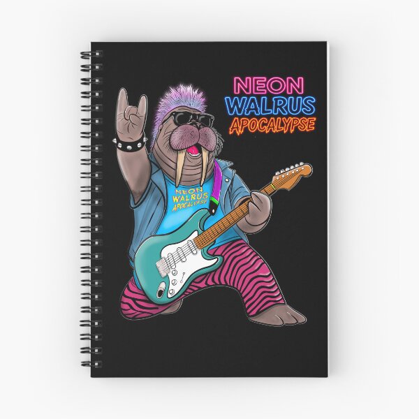 Item preview, Neon Walrus Apocalypse Guitarist | Rock & Blues Cartoon Musician designed and sold by Top Dog Tees.