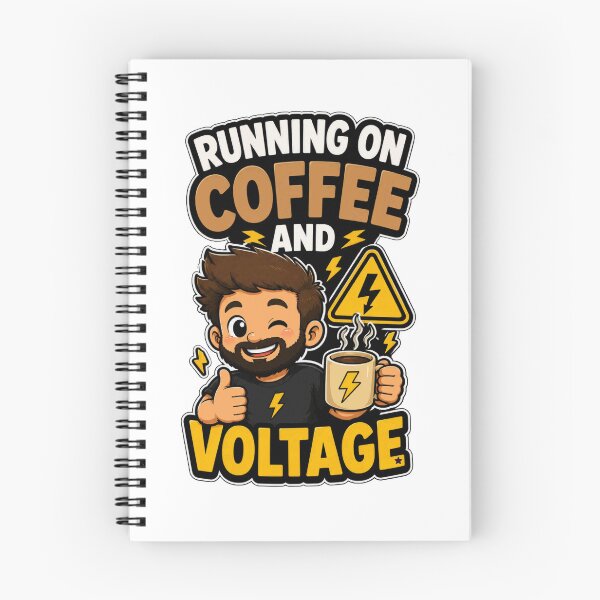 Item preview, Running on Coffee and Voltage Electrician Dad Shirt Funny Electrical Worker Gift designed and sold by PINK FREE.