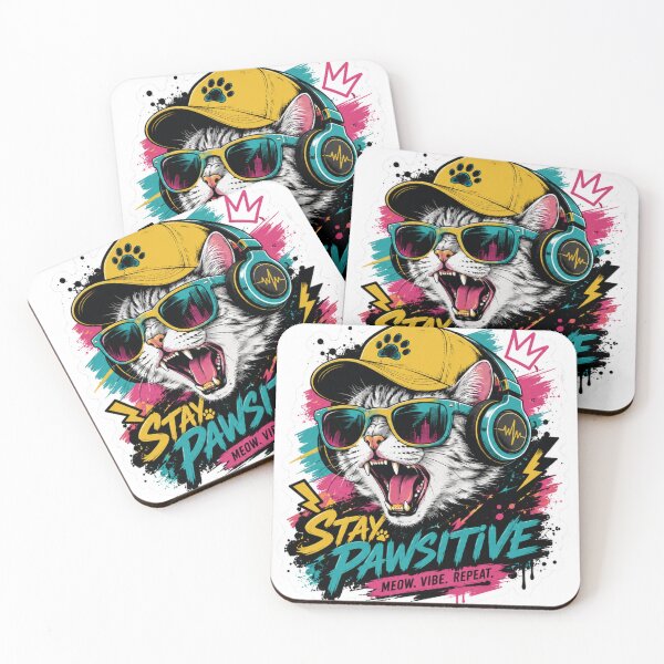 Item preview, Funny Stay Pawsitive Cat Art | classic T shirt designed and sold by PawFusionArt.
