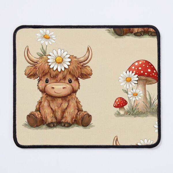 Item preview, Cute Highland Cow Nursery Pattern designed and sold by MegaNovaArt.