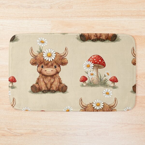 Item preview, Cute Highland Cow Nursery Pattern designed and sold by MegaNovaArt.
