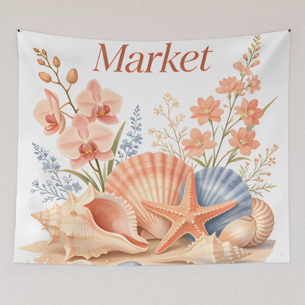 Item preview, Coastal Treasures Market designed and sold by Elegant Serif Studio.