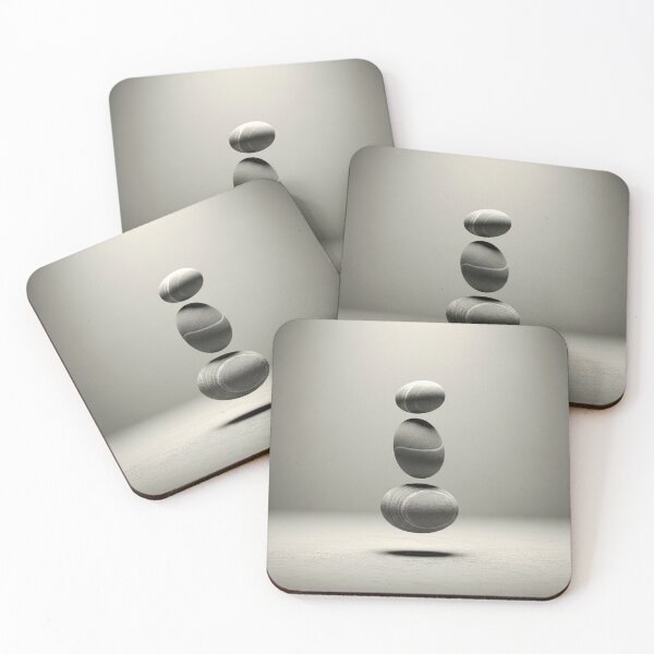 Item preview, Balanced Harmony Floating Stones Minimalist Art designed and sold by Denim Art Studio.