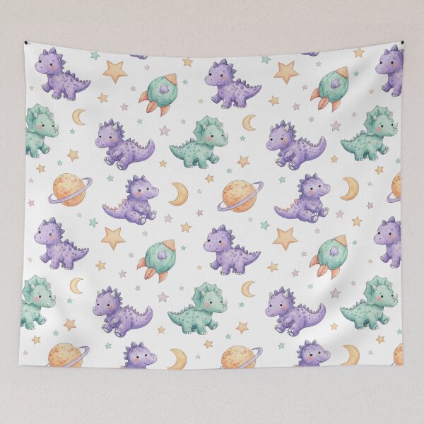 Item preview, Cute Dinosaur Space Nursery Pattern designed and sold by MegaNovaArt.