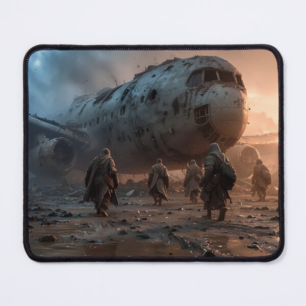 Item preview, Dystopian wreckage landscape: Survivors in the ashes of civilization designed and sold by VoidVeilStudio.