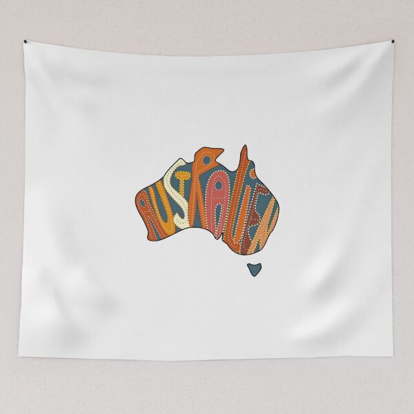 Item preview, "Heartbeat of the Outback" Indigenous Style Australia Map ! "Australia" – Earthy Tones & Dreamtime Dot Art Map ! Spirit of the Land: Stylized Australia Typography Graphic designed and sold by Ulikedigital14.