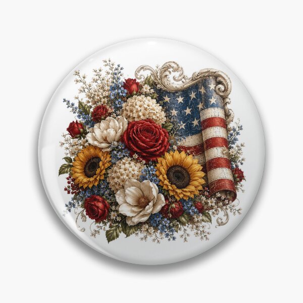 Item preview, Patriotic Floral American Flag designed and sold by PetalGarden.
