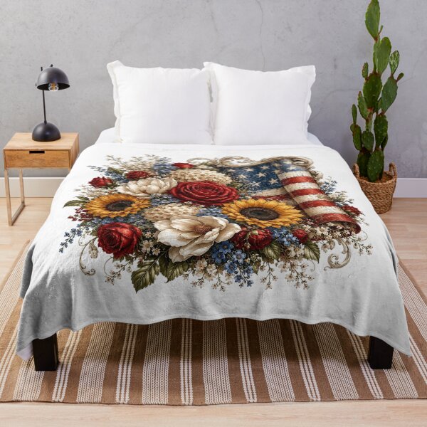 Item preview, Patriotic Floral American Flag designed and sold by PetalGarden.