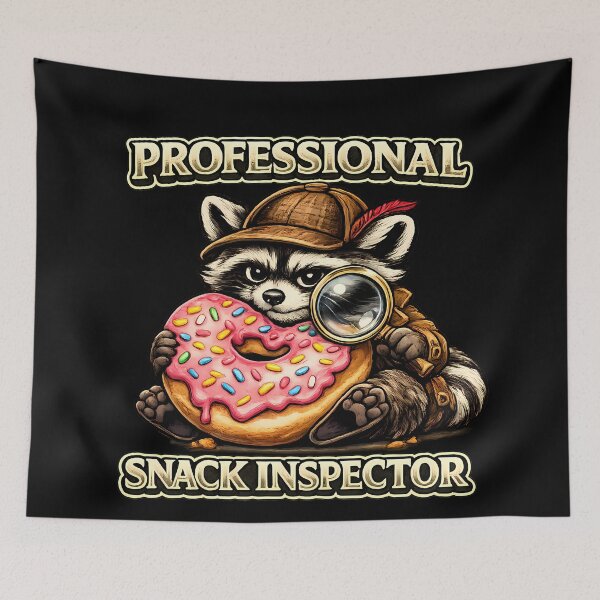 Item preview, Professional Snack Inspector Funny Raccoon Donut Detective Shirt T-Shirt designed and sold by clockedoutwearshop.