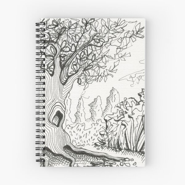 Item preview, The Enchanted Oak – Whimsical Forest Tree Hollow Line Art designed and sold by Cass Harker Studio.