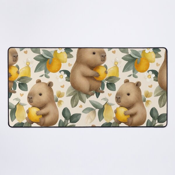 Item preview, Lemon Capybara Nursery Watercolor Pattern designed and sold by MegaNovaArt.