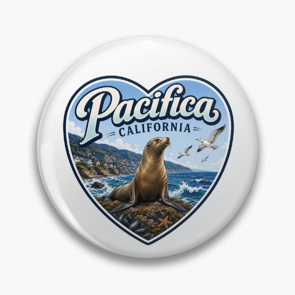 Item preview, Pacifica, California - Sea Lion Heart Shape designed and sold by Myra365Art.