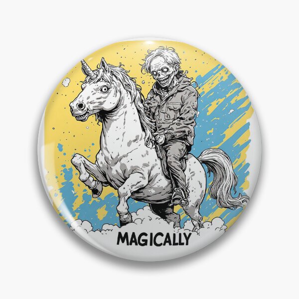 Item preview, Magically Zombie Riding Unicorn Clouds Horror Fun designed and sold by ChaoticZenStudio.
