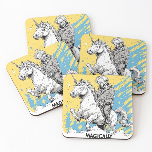 Item preview, Magically Zombie Riding Unicorn Clouds Horror Fun designed and sold by ChaoticZenStudio.