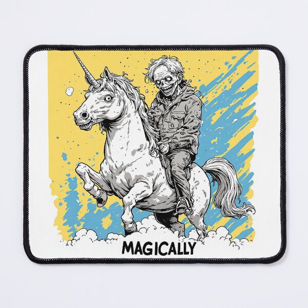 Item preview, Magically Zombie Riding Unicorn Clouds Horror Fun designed and sold by ChaoticZenStudio.