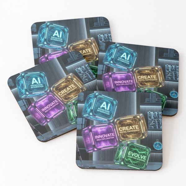 Item preview, AI INNOVATE CREATE EVOLVE - Tech Cyberpunk Programmer Sticker | RAMHEARTS designed and sold by RAMHEARTS.