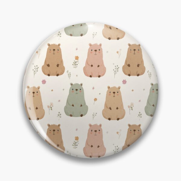 Item preview, Cute Pastel Capybara Garden Pattern designed and sold by MegaNovaArt.