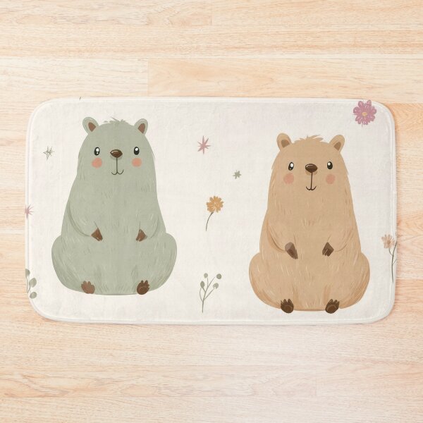 Item preview, Cute Pastel Capybara Garden Pattern designed and sold by MegaNovaArt.