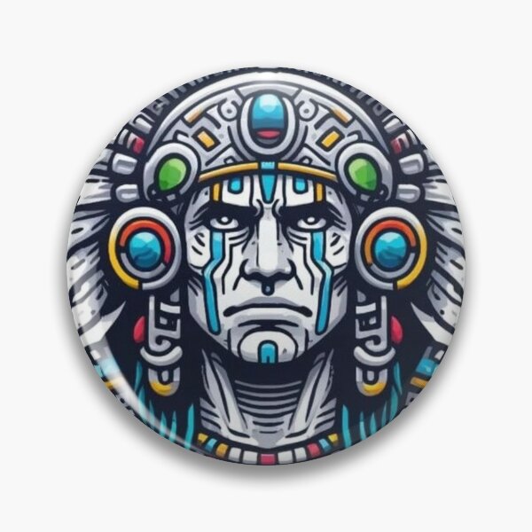 Item preview, Neo-Aztec Warrior Chief Sticker ! Tribal Mayan Chieftain Vector Art ! Ancient Indigenous Warrior - Detailed Mascot Design designed and sold by Ulikedigital14.