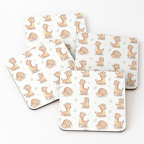 Item preview, Cute Giraffe Pattern Soft Kawaii Animal Illustration designed and sold by MegaNovaArt.
