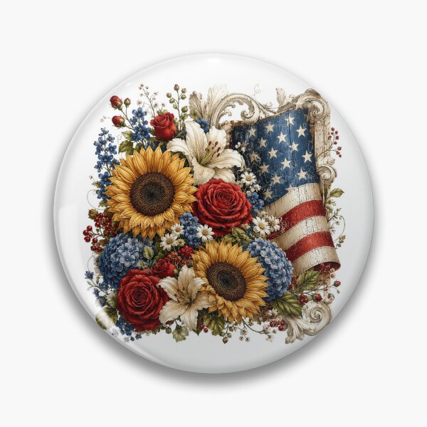 Item preview, Vintage Floral American Flag designed and sold by PetalGarden.