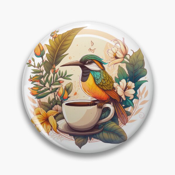 Item preview, coffeholic bird with a cup of coffe exotic vibes designed and sold by Anna Sacha.