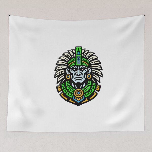 Item preview, Aztec Warrior Chief – Neon Tribal Mascot ! Mayan Chief Neon Tribal Warrior Vector ! Ancient Mayan Warrior Emblem – Vibrant Pop Art ! Neon Aztec Warrior | Tribal Chief Mascot designed and sold by Ulikedigital14.