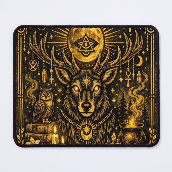 Item preview, Mystic Occult Stag Deer Tarot Card Art - Celestial Witchy Design designed and sold by myforestfog.