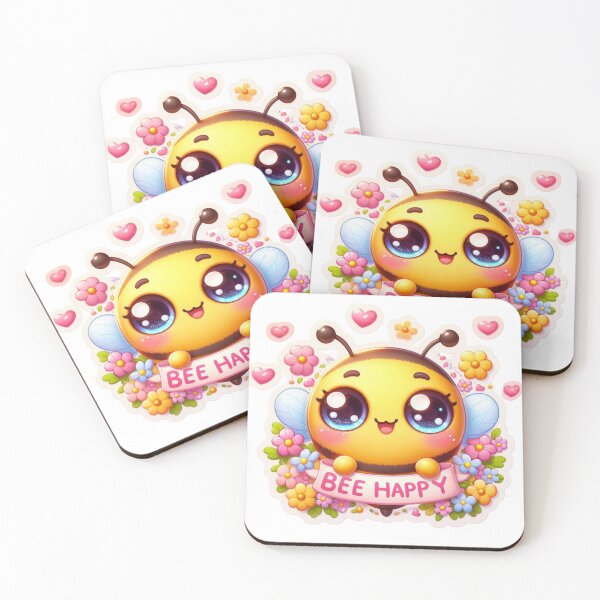 Item preview, Cute Kawaii Bumble Bee-Bee Happy designed and sold by carestazafeli.