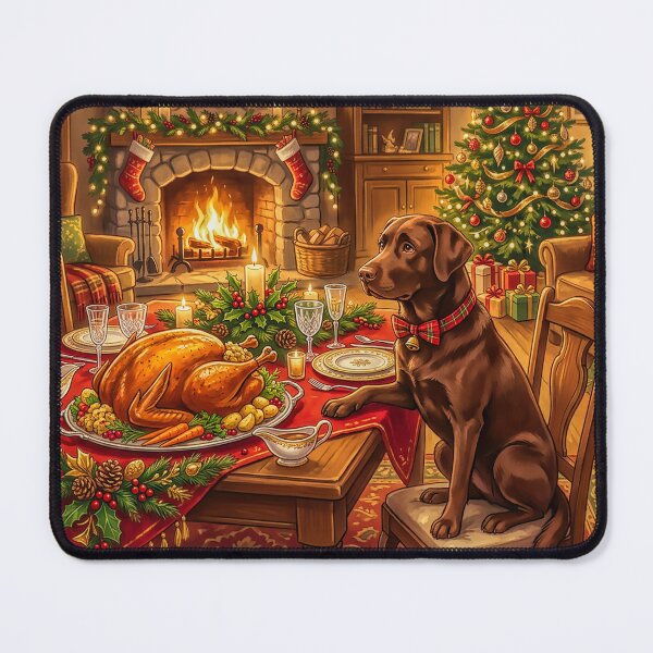 Item preview, Chocolate Labrador Hoping for Some Christmas Dinner! designed and sold by acceleratorhams.
