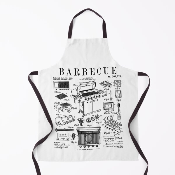 Item preview, BBQ Barbecue Grill Cook Grilling Chef Vintage Patent Print designed and sold by GrandeDuc.