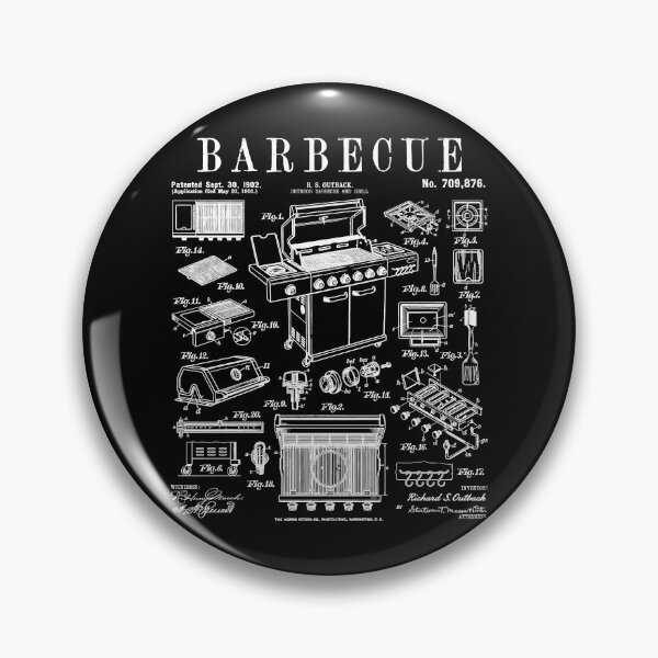 Item preview, BBQ Barbecue Grill Cook Grilling Chef Vintage Patent Print designed and sold by GrandeDuc.