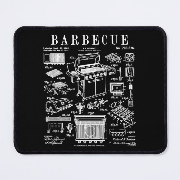 Item preview, BBQ Barbecue Grill Cook Grilling Chef Vintage Patent Print designed and sold by GrandeDuc.