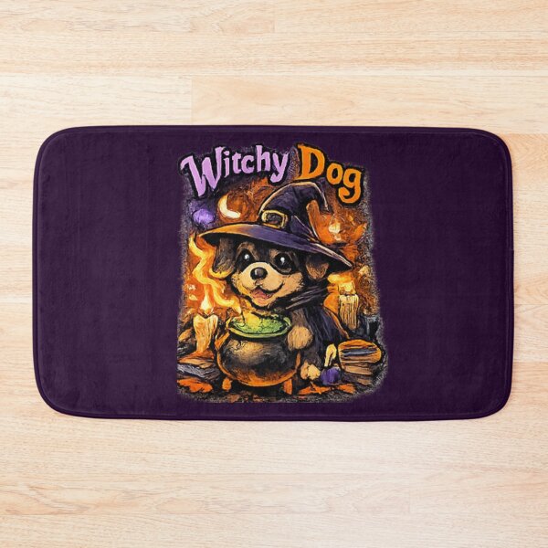 Item preview, Witchy Dog Halloween Art | Cute Witch Puppy Sticker designed and sold by PoojaArtLab.
