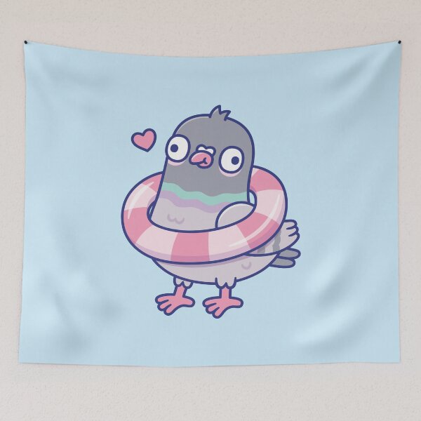 Item preview, Funny Derpy Pigeon With Pool Float Around Its Neck designed and sold by rustydoodle.