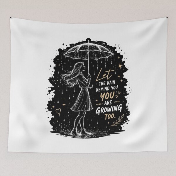 Item preview, Growing Through Rain Quote | and T shirt designed and sold by PawFusionArt.