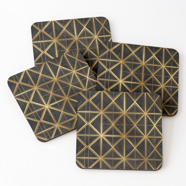 Item preview, Golden Geometric Grid designed and sold by RandomWalker.